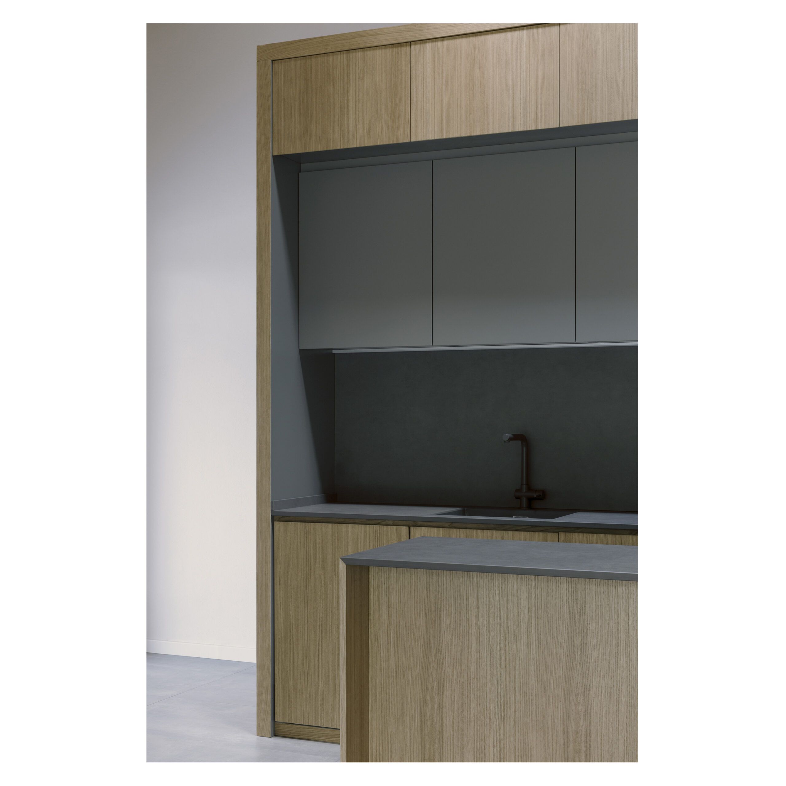 Credenza moderna Kaira rovere grigio